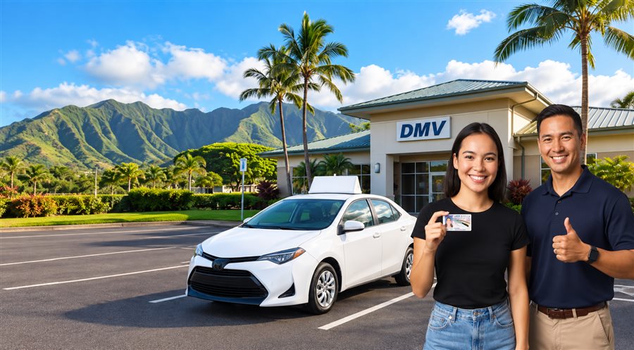 DMV driving test vehicle rental